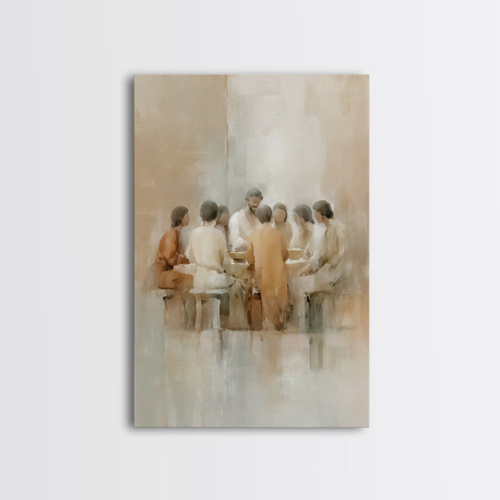 Soft Communion – Framed Canvas Print – Christian Art Canvas – Christian Paintings – Minimalist Christian Art – Christian Wall Art – Christi