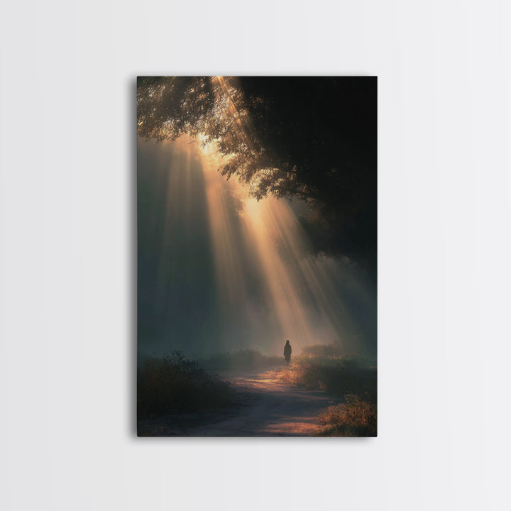 Dawn Journey – Framed Canvas Print – Christian Wall Art – Jesus Painting – Christian Art Canvas – Moody Christian Art – Christian Decor