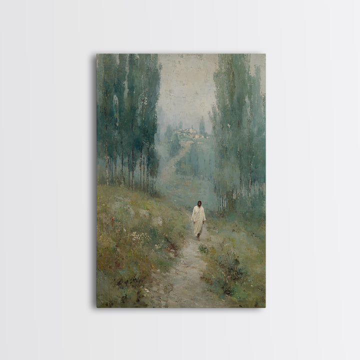 Forest Light – Framed Canvas Print – Christian Wall Art – Christian Art Canvas – Modern Christian Art – Jesus Painting – Christmas Art