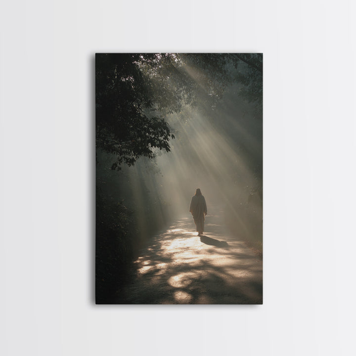 Light Of Dawn – Framed Canvas Print – Christian Art Canvas – Christian Wall Art – Jesus Painting – Moody Christian Art – Christmas Art Prin