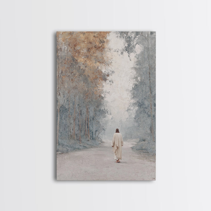 Peaceful Journey – Framed Canvas Print – Christian Wall Art – Christian Art Print – Jesus Painting – Minimalist Christian Art – Christmas D