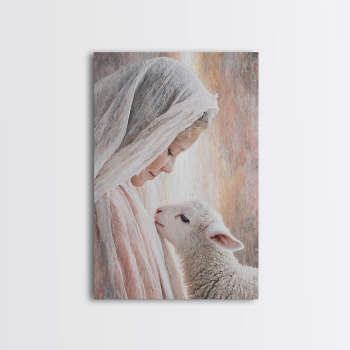 Tender Blessing – Framed Canvas Print – Christian Wall Art – Christian Art Canvas – Christian Art Print – Christmas Art – Christian Gift Id