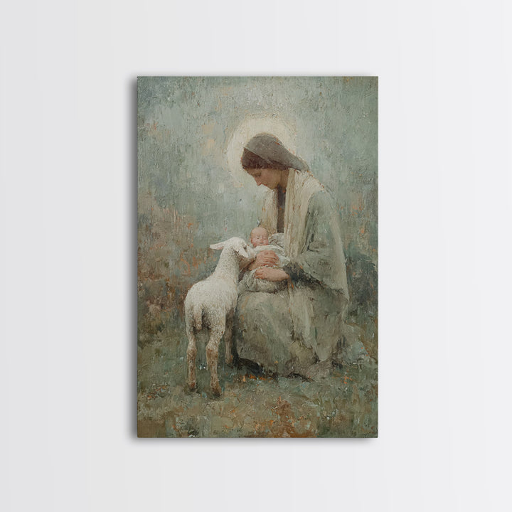 Holy Embrace – Framed Canvas Print – Christian Wall Art – Christian Art Print – Christian Art Canvas – Christmas Art – Christian Christmas