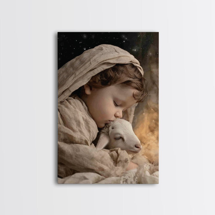 Starry Night Care – Framed Canvas Print – Christian Art Canvas – Christian Wall Art – Christmas Art – Christian Decor – Christian Art Print