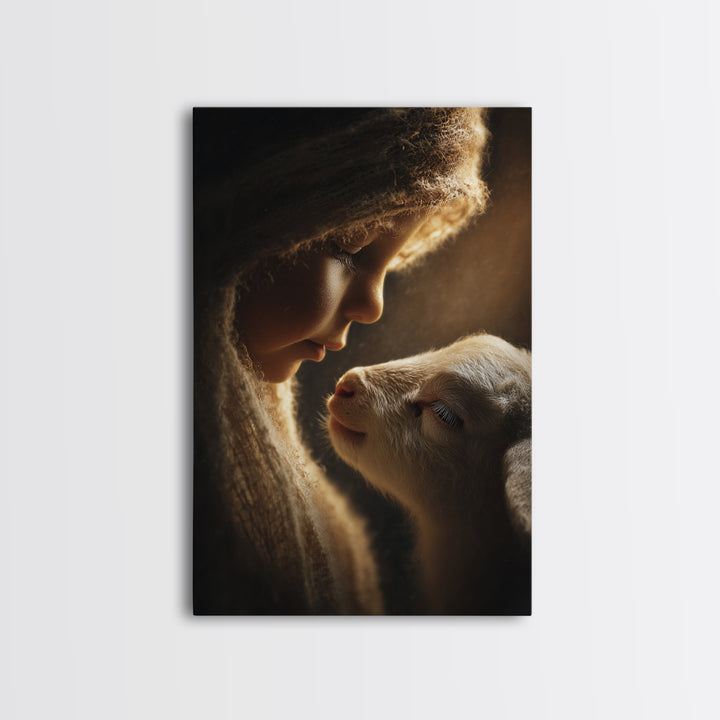 Gentle Blessing – Framed Canvas Print – Christian Wall Art – Jesus Painting – Christian Art Canvas – Christian Gift Ideas