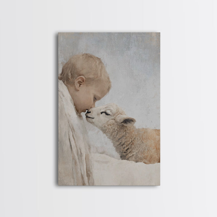 Child Of Peace, Framed Canvas Print, Christian Art Prints, Jesus Painting, Christian Wall Art, Christmas Art, Christian Gift