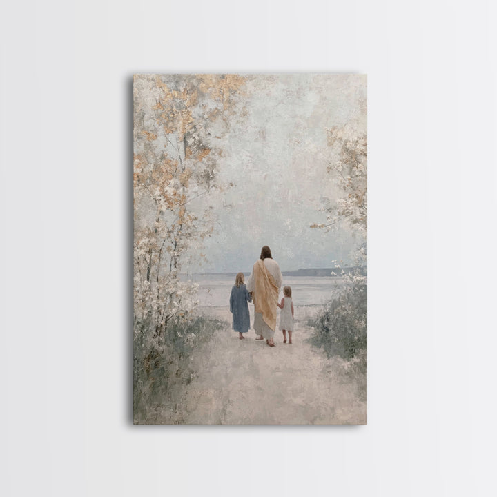 Path Of Light – Framed Canvas Print – Christian Art Canvas – Jesus Painting – Christian Wall Art – Christian Christmas Art