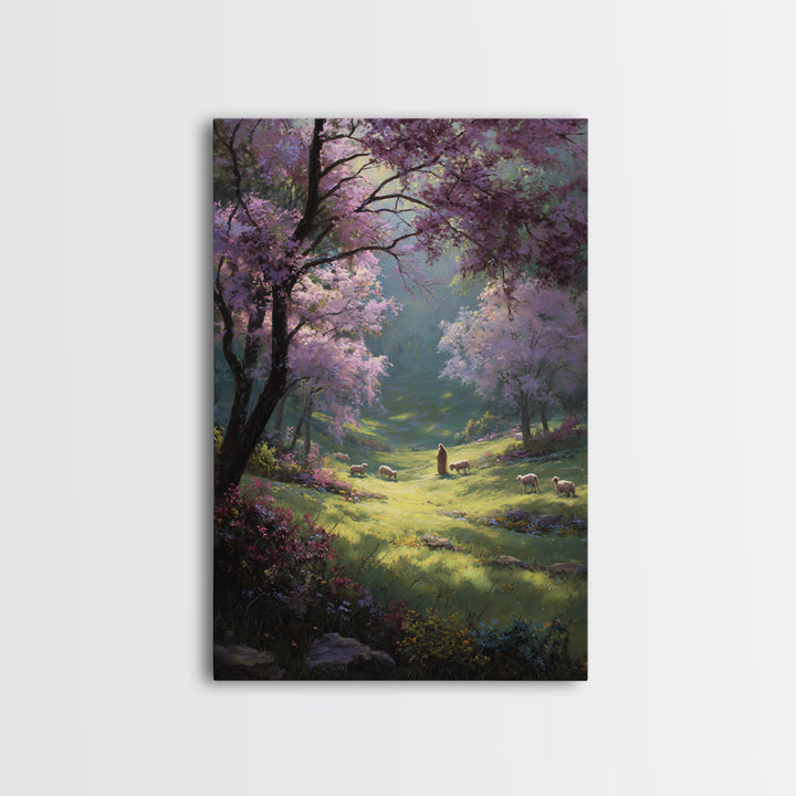 Valley Of Grace – Framed Canvas Print – Jesus Painting – Christian Wall Art – Christian Art Canvas – Christian Gift Ideas – Modern Christia