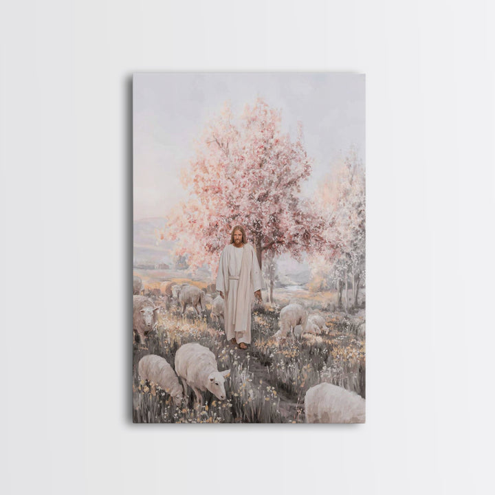 Blossoms Of Salvation, Framed Canvas Print, Christian Art Canvas, Christian Wall Art, Jesus Painting, Christian Gift Ideas, Subtle Christia