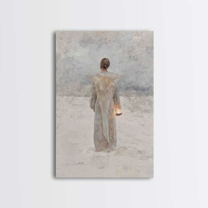 Guardian Of Stillness – Framed Canvas Print – Minimalist Christian Art – Christian Wall Art – Subtle Christian Art – Christian Art Canvas –