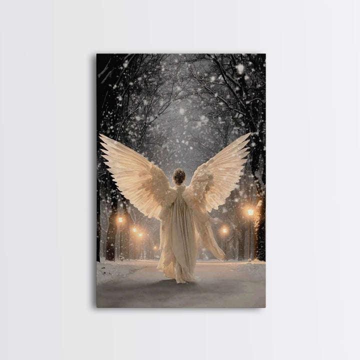 Wings Of The Night – Framed Canvas Print – Christian Wall Art – Christmas Art – Large Christian Art – Christian Art Canvas – Christian Chri