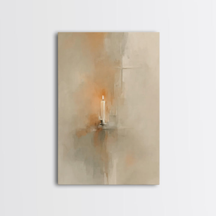 Candle Of Hope - Framed Canvas Print - Christian Art Canvas - Christian Christmas Art - Christian Wall Art - Christmas Art - Christian Deco