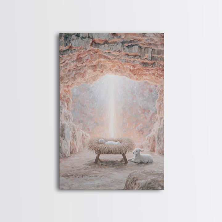Manger Of Glory – Framed Canvas Print – Christian Christmas Art – Christian Wall Art – Christian Art Canvas – Birth Of Jesus Painting – Chr