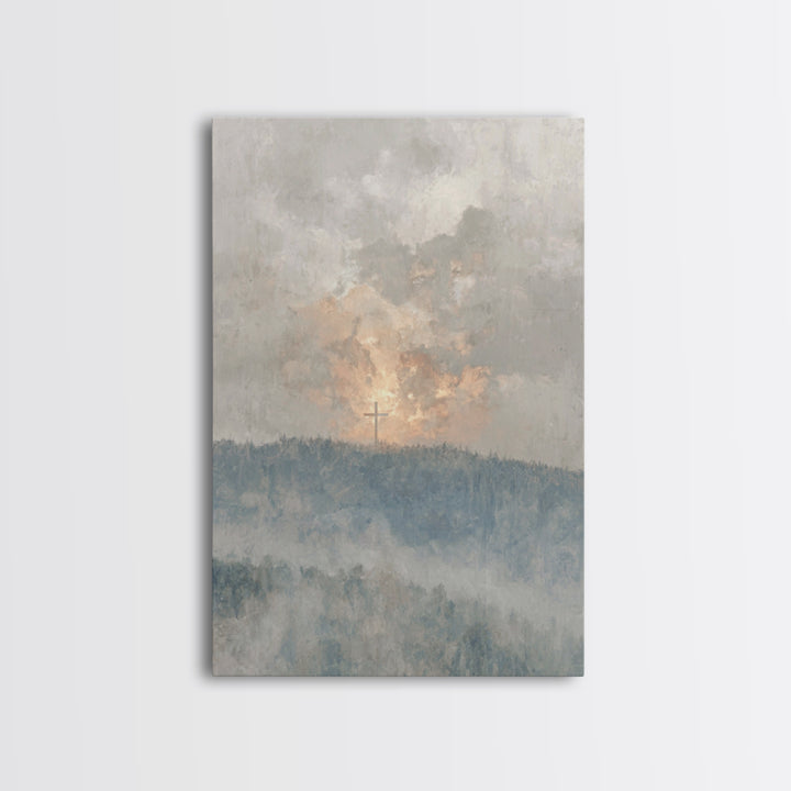 Dawn Of Redemption, Framed Canvas Print, Christian Wall Art, Christian Art Canvas, Christian Painting, Large Christian Art