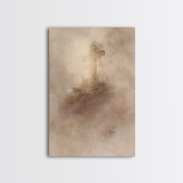 Veil Of Faith | Framed Canvas Print | Minimalist Christian Art | Christian Wall Art | Subtle Christian Art | Christian Decor