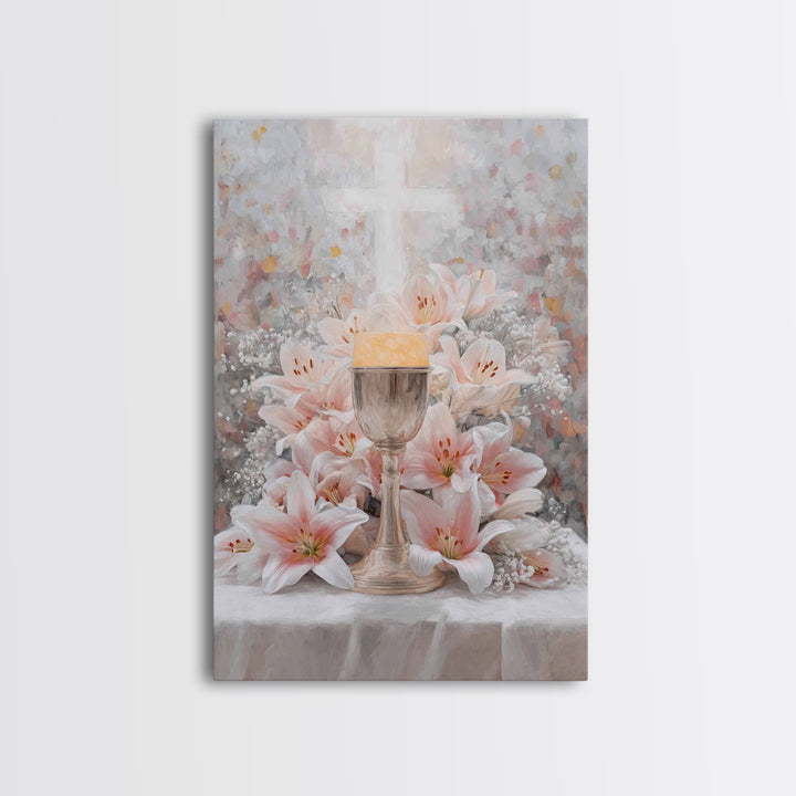 Cross Of Renewal | Framed Canvas Print | Christian Wall Art | Christian Art Canvas | White Christian Art | Christian Gift