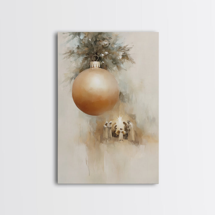 Holy Dawn Glow – Framed Canvas Print – Christian Christmas Art – Christmas Wall Art – Framed Christmas Art – Christian Decor – Christmas Ca