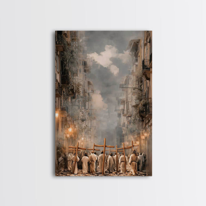 Crosses Of Hope – Framed Canvas Print – Christian Wall Art – Christian Art Canvas – Christian Painting – Large Christian Art – Christian De