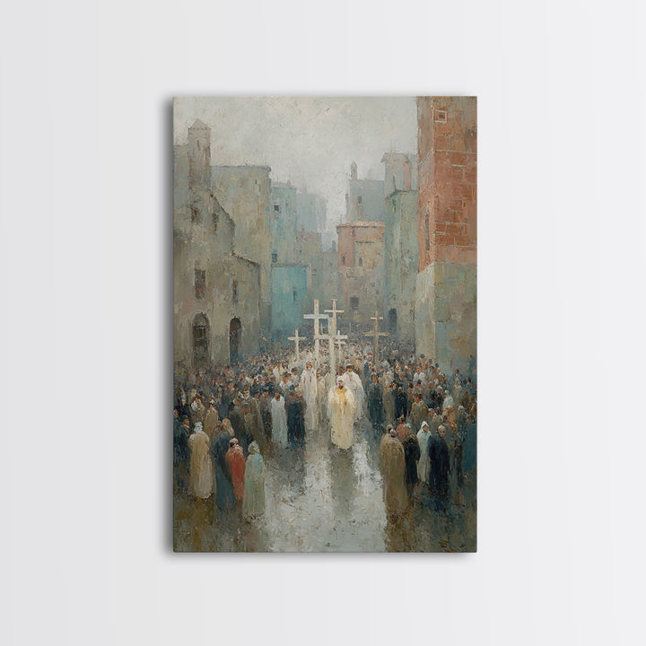 Procession Of Faith – Framed Canvas Print – Christian Art Canvas – Christian Wall Art – Vintage Christian Art – Christian Painting – Christ