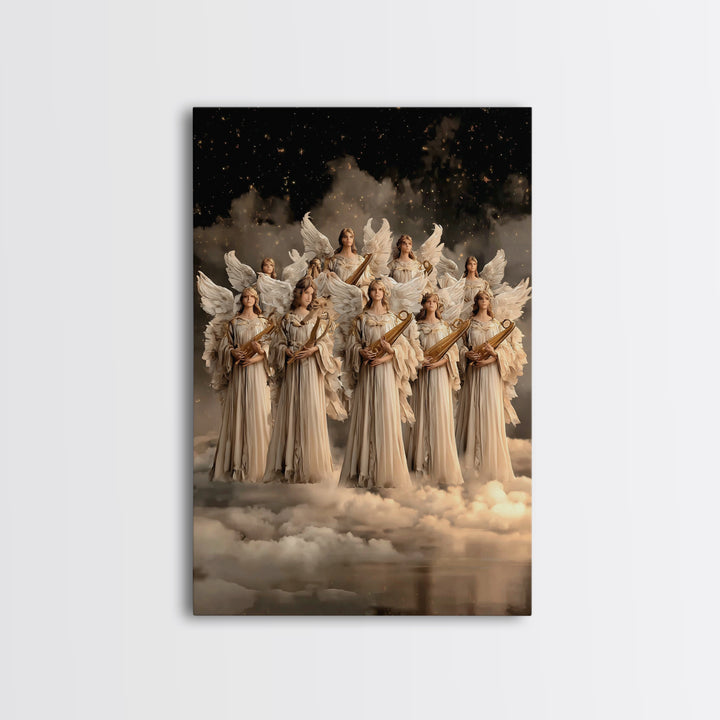 Heavenly Praise – Framed Canvas Print – Christian Wall Art – Christian Art Canvas – Angel Art – Christian Painting – Christian Decor For Ho
