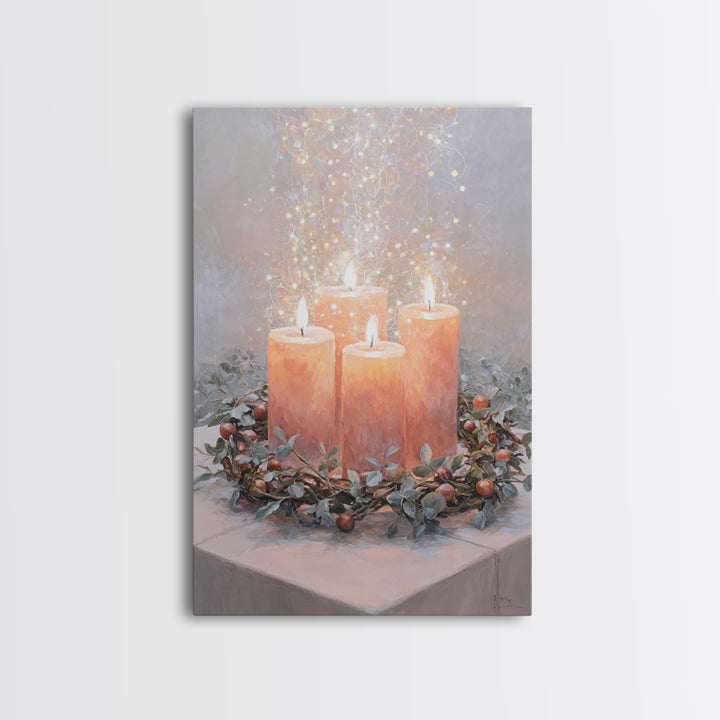 Graceful Advent Flame - Framed Canvas Print - Christian Decor - Christian Art Canvas - Christmas Art - Christian Wall Art - Christian Chris