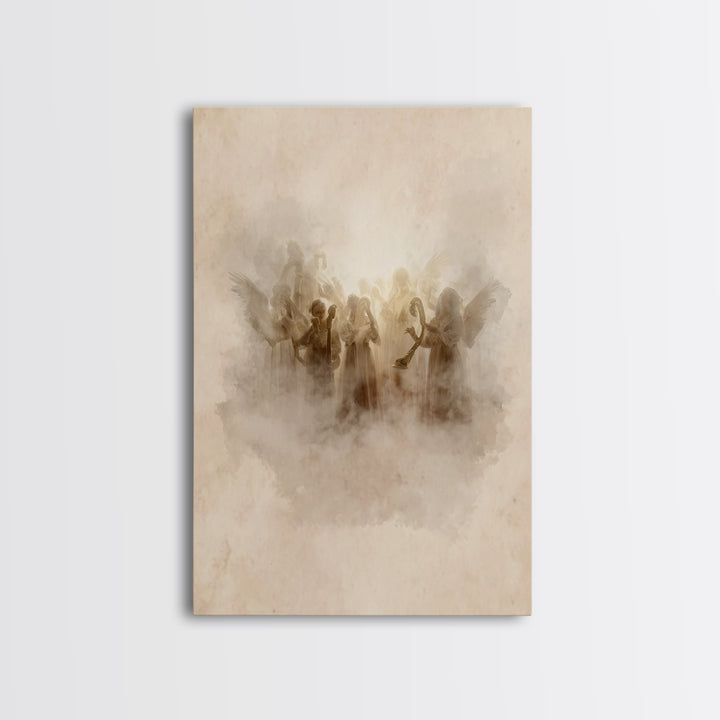 Heavenly Chorus – Framed Canvas Print – Christian Wall Art – Jesus Painting – Christian Art Canvas – Christian Decor – Christian Gift