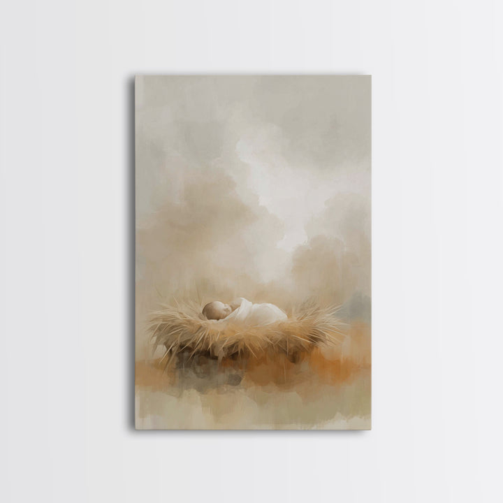Humble Beginnings – Framed Canvas Print – Christian Christmas Art – Christian Art Canvas – Christian Wall Art – Christian Gift – Christian