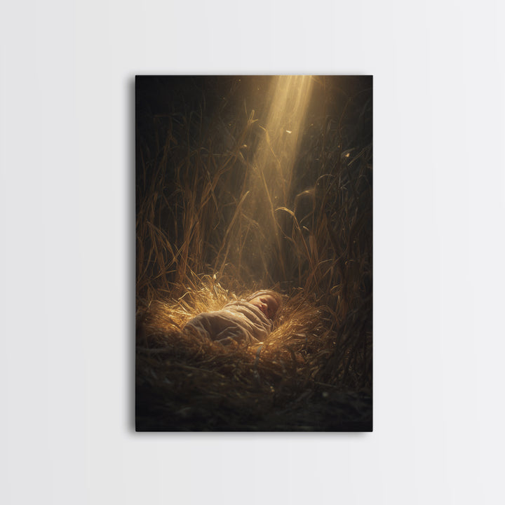 Divine Arrival, Framed Canvas Print, Christian Art Canvas, Christian Christmas Art, Christian Wall Art, Christian Gift, Christian Decor