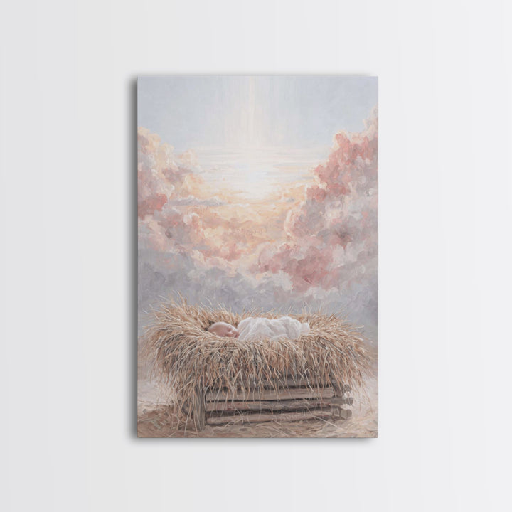 Heavenly Dawn – Framed Canvas Print – Christian Art Canvas – Christian Christmas Art – Christian Wall Art – Christian Decor – Christian Gif