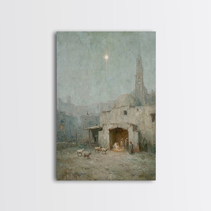 Bethlehem Evening | Framed Canvas Print | Christian Christmas Art | Christian Wall Art | Christian Art Canvas | Christian Decor | Christian