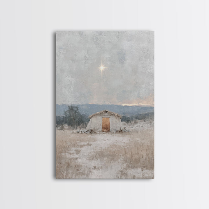 Star of Hope, Framed Canvas Print, Christian Christmas Art, Christian Art Canvas, Christian Wall Art, Christian Gift, Christian Decor