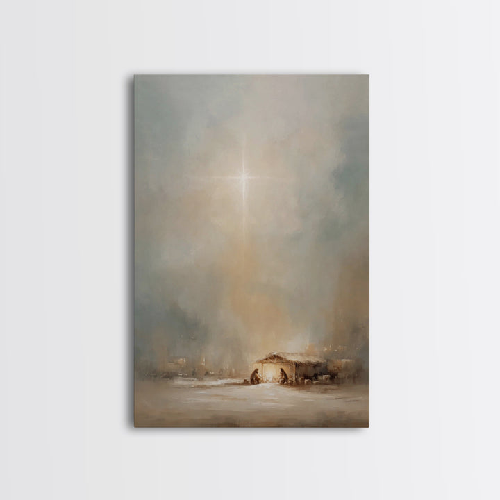 Sacred Star – Framed Canvas Print – Christian Art Canvas – Christian Christmas Art – Christian Wall Art – Christian Gift – Christian Decor
