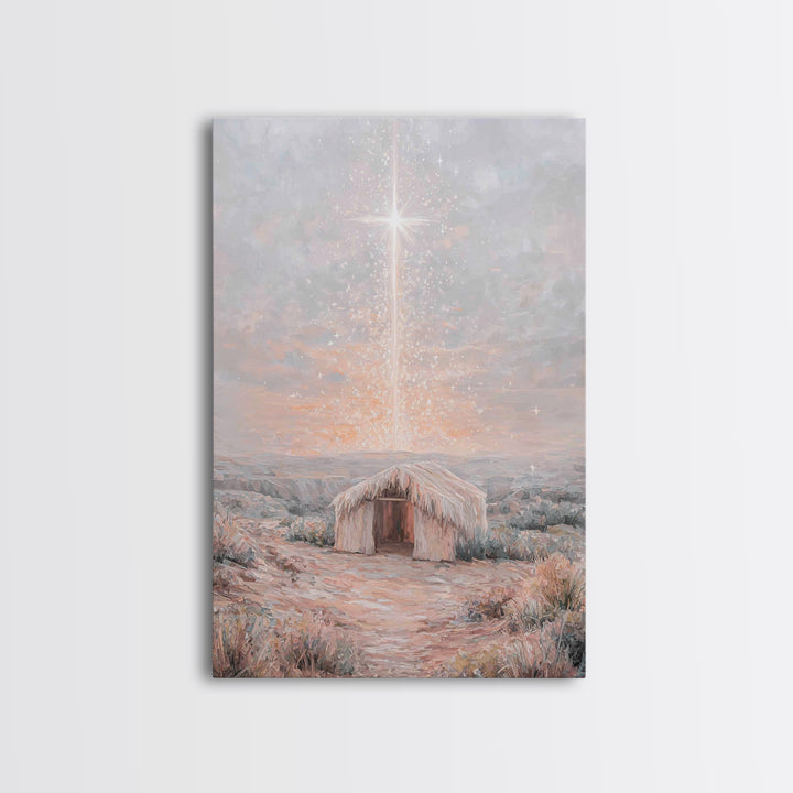 Dawn Of Hope, Framed Canvas Print, Christian Wall Art, Christmas Canvas Wall Art, Unique Christian Art, Jesus Painting, Christian Gift Idea