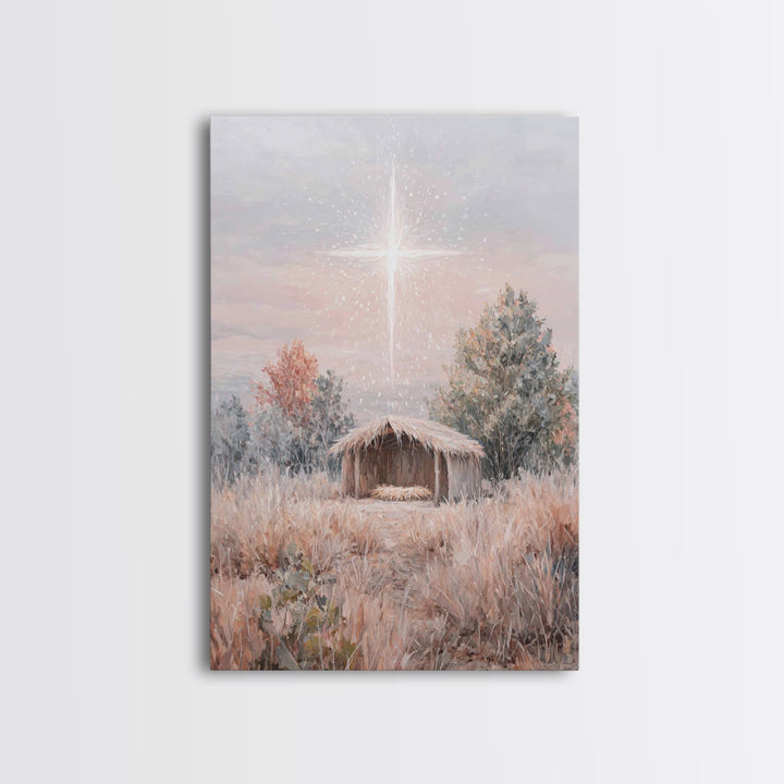 Promise Meadow, Framed Canvas Print, Christian Christmas Art, Christian Art Canvas, Christian Wall Art, Christian Decor, Jesus Painting