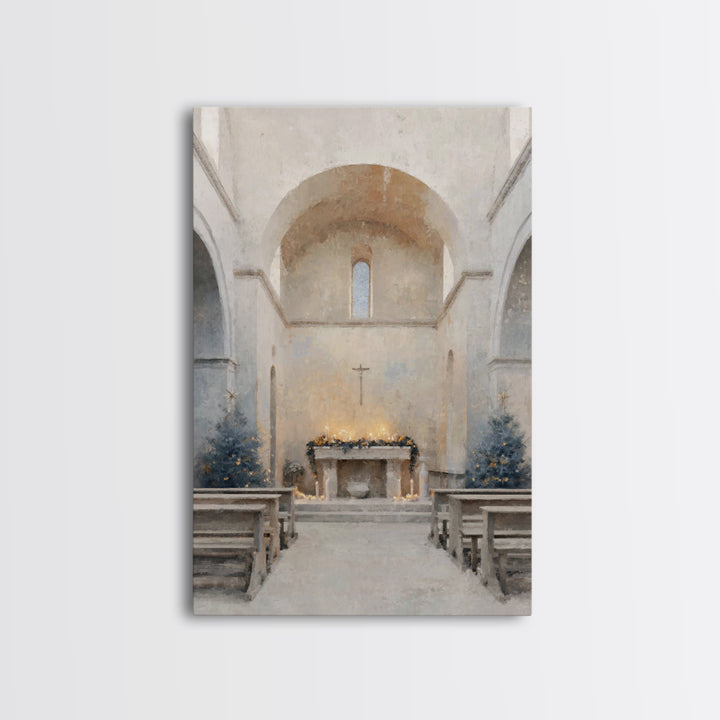 Evening Advent Light - Framed Canvas Print - Christian Wall Art - Christian Christmas Art - Christian Decor - Christian Art Canvas - Christ