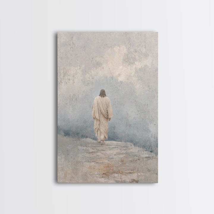 Path Of Mercy, Framed Canvas Print, Jesus Art Print, Christian Wall Art, Christian Paintings, Modern Christian Art, Christian Art Canvas