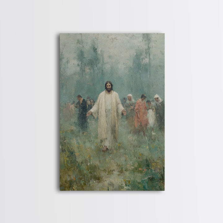 Among The People | Framed Canvas Print | Jesus Art Canvas | Christian Art | Christian Painting | Christian Gift Ideas | Christian Wall Art