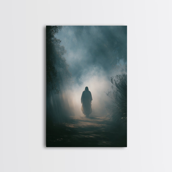 Walk In Light - Framed Canvas Print - Jesus Art Canvas - Christian Wall Art - Abstract Christian Art - Large Christian Painting