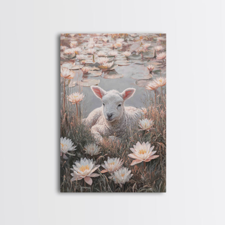 Lamb Of Peace – Framed Canvas Print – Christian Wall Art – Christian Art Canvas – Christian Gift Ideas – Minimalist Christian Art – Christi