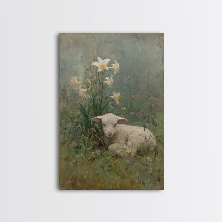 Lily Rest – Framed Canvas Print – Christian Wall Art – Christian Gift – Vintage Christian Art – Christian Art Canvas – Subtle Christian Art