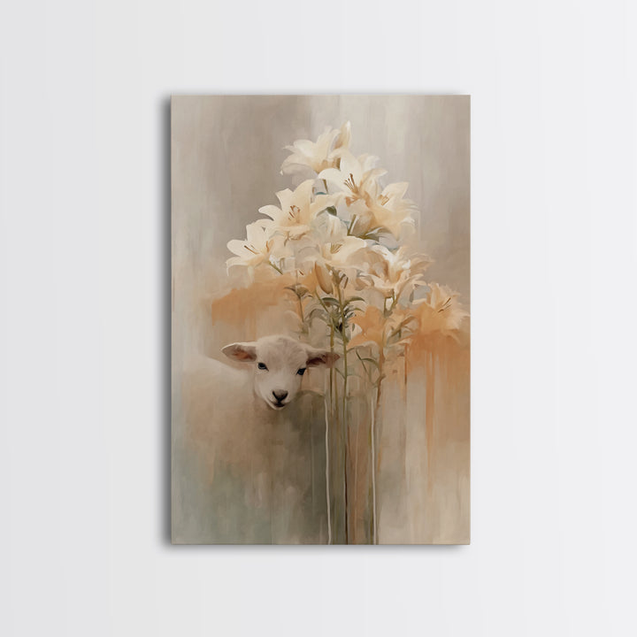 Gentle Bloom – Framed Canvas Print – Christian Wall Art – Christian Art Print – Minimalist Christian Art – Christian Decor – Christian Gift
