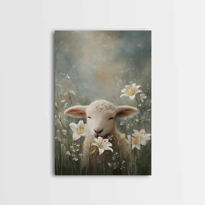 Meadow Serenity – Framed Canvas Print – Christian Wall Art – Christian Art Canvas – Christian Art Print – Christian Gift – Minimalist Chris