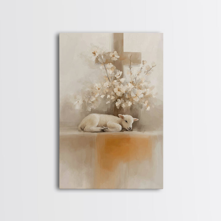 Cross Of Peace – Framed Canvas Print – Christian Wall Art – Minimalist Christian Art – Christian Art Canvas – Christian Art Print – Christi