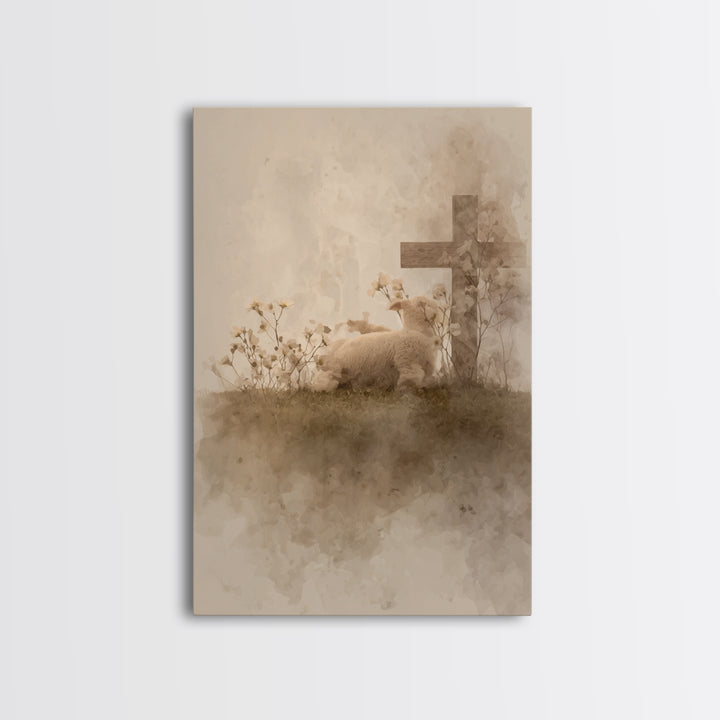 Gentle Devotion – Framed Canvas Print – Christian Wall Art – Christian Art Canvas – Minimalist Christian Art – Christian Gift – Subtle Chri