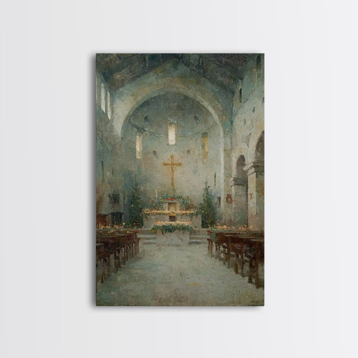 Holy Ember Light – Framed Canvas Print – Christian Art Canvas – Christmas Art – Christian Wall Art – Moody Christmas Art – Christian Decora