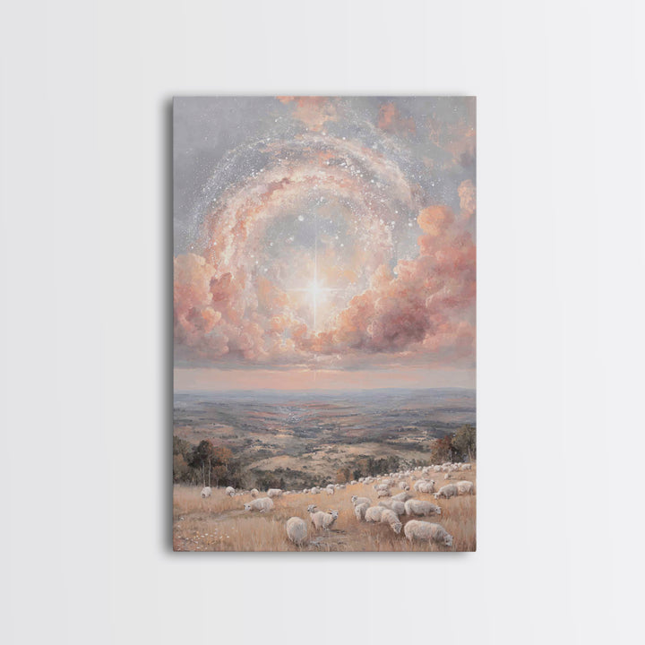 Glory In The Heights | Framed Canvas Print | Christian Wall Art | Christian Art Canvas | Christmas Art | Unique Christian Art