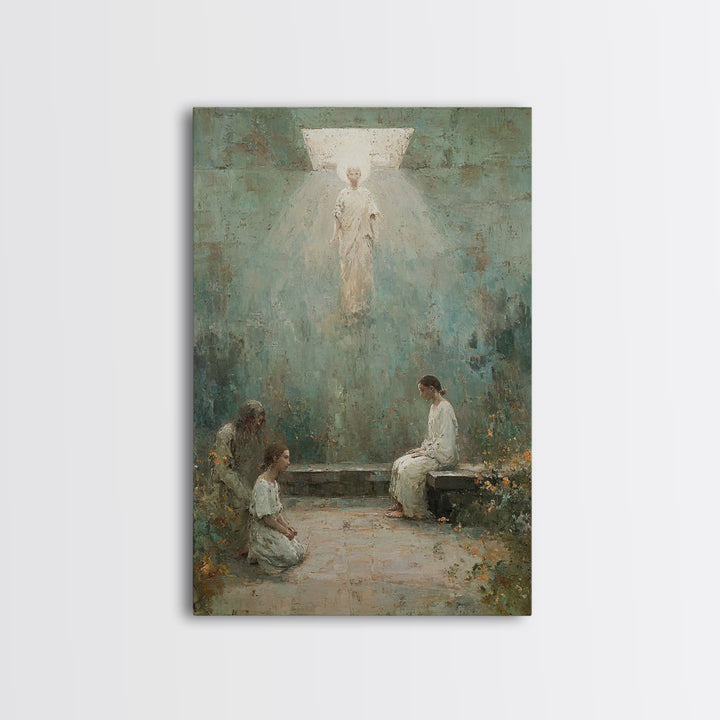Heavenly Visitation – Framed Canvas Print – Christian Art Canvas – Christian Wall Art – Modern Christian Art – Christian Painting – Christi