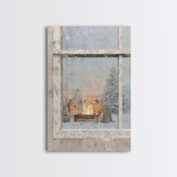 Holy Hearth – Framed Canvas Print – Christian Wall Art – Christian Art Canvas – Jesus Painting – Christmas Art – Christian Christmas Art