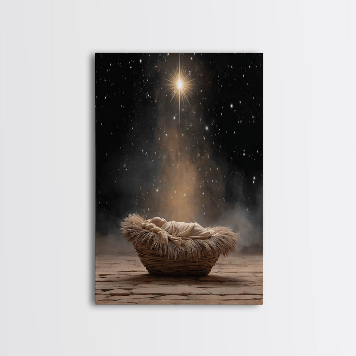 Star Of Hope – Framed Canvas Print – Christian Art Canvas – Jesus Painting – Christian Christmas Art – Christmas Wall Art