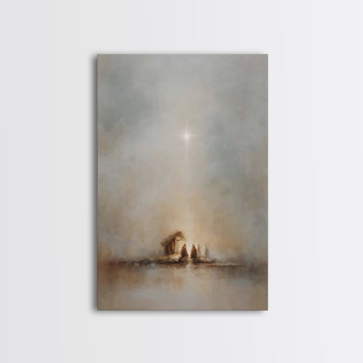 Bethlehem Star – Framed Canvas Print – Christmas Wall Art – Christian Art Canvas – Modern Christian Art – Jesus Christmas Art